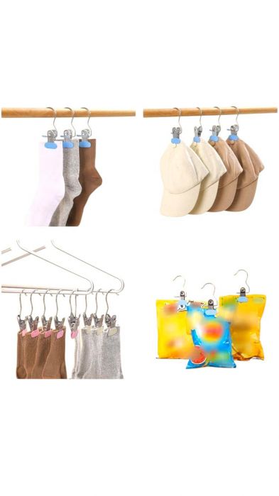 Set de 20 de cleme autoadezive pentru plante cățărătoare Set de 10 cleme din oțel inoxidabil pentru rufe, cu cârlig practic