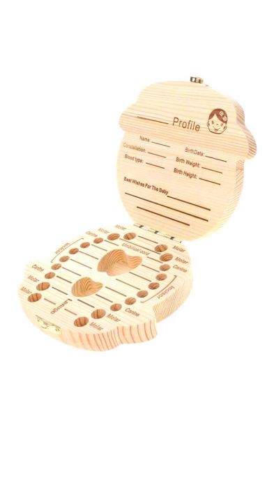 Set Ceas și Colier pentru Copii – Regal Kids, Roz cu Unicorni Cutie din lemn pentru dințișorii de lapte ai copiilor