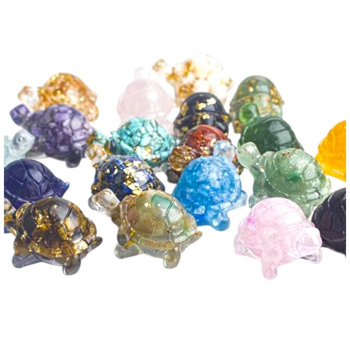 Rochie lunga verde pentru fetite Figurină din rășină cu cristal natural în formă de țestoasă