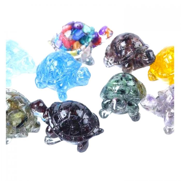 Rochie lunga verde pentru fetite Figurină din rășină cu cristal natural în formă de țestoasă