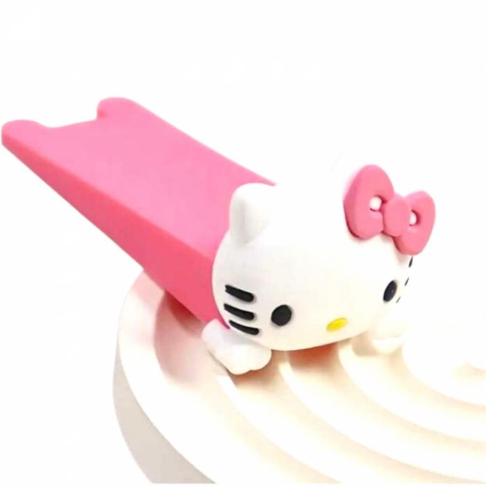 Ata elastică transparentă (1 mm), pentru brățări cu mărgele de cristal, agat sau jad Opritor de ușă din silicon roz cu personaj de pisică albă