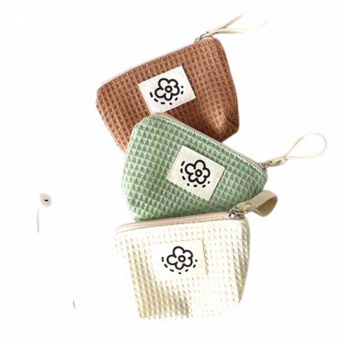 Genti si accesorii femei Geanta cosmetica verde, cu model floral