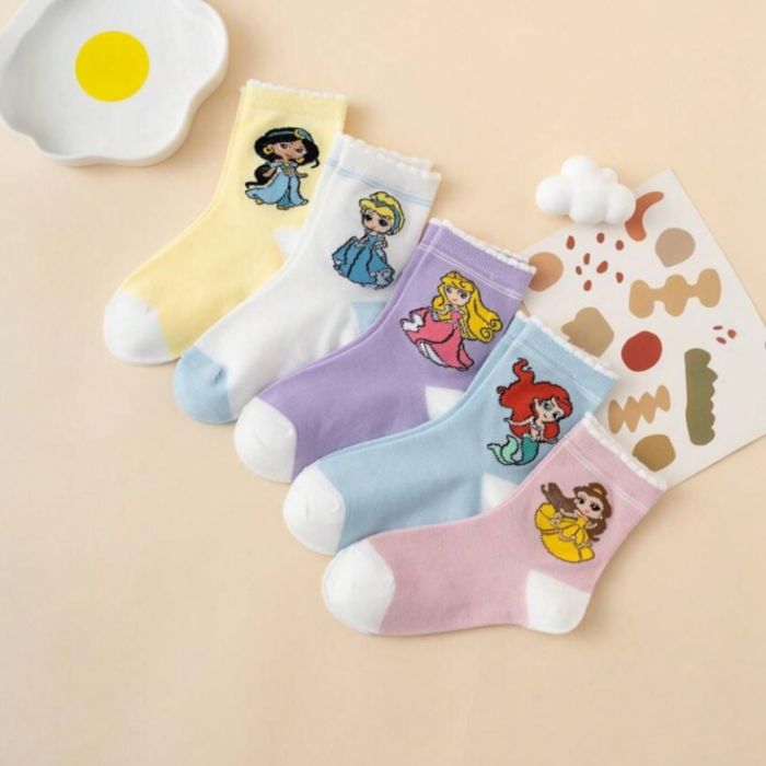 Set de 2 cleme tip banană pentru păr! Perfecte pentru cocuri sau updo-uri elegante Set de 5 perechi de șosete Disney Princess pentru copii de 3-8 ani