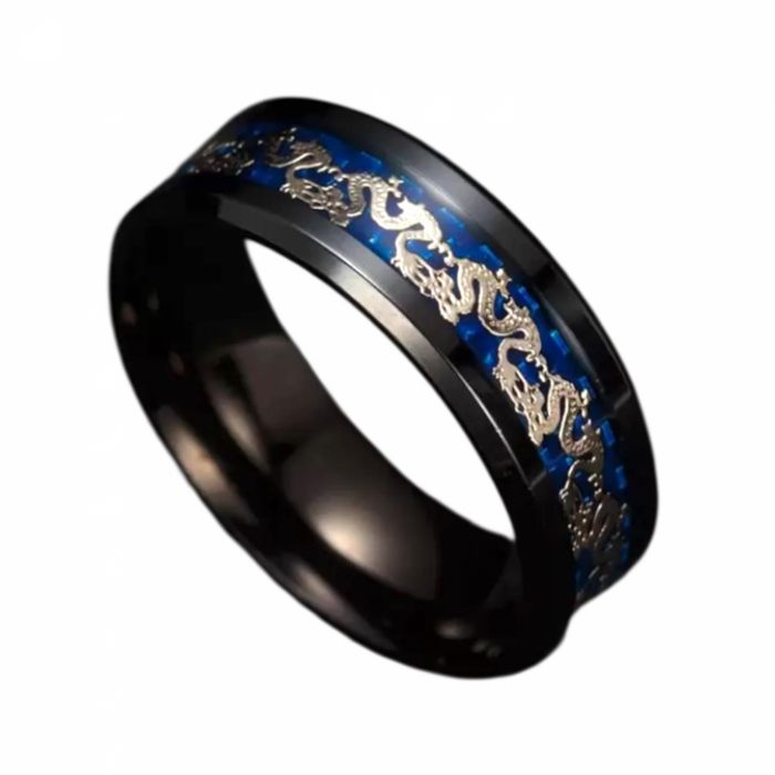 Pantaloni scurți Inel din oțel inoxidabil, cu detalii de dragon chinezesc