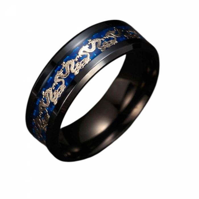 Pantaloni scurți Inel din oțel inoxidabil, cu detalii de dragon chinezesc