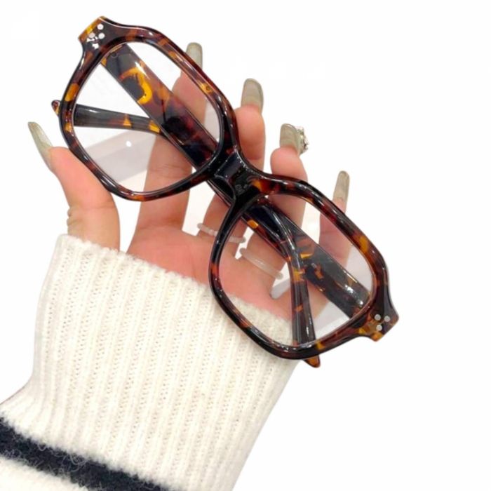 Genti si accesorii femei Ochelarii eleganți pentru femei cu ramă poligonală și lentile transparente