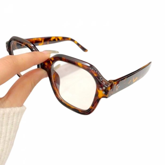 Genti si accesorii femei Ochelarii eleganți pentru femei cu ramă poligonală și lentile transparente