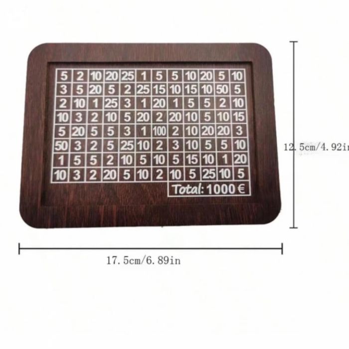  Cutie de bani din lemn cu capacitate de până la 1000 de bancnote