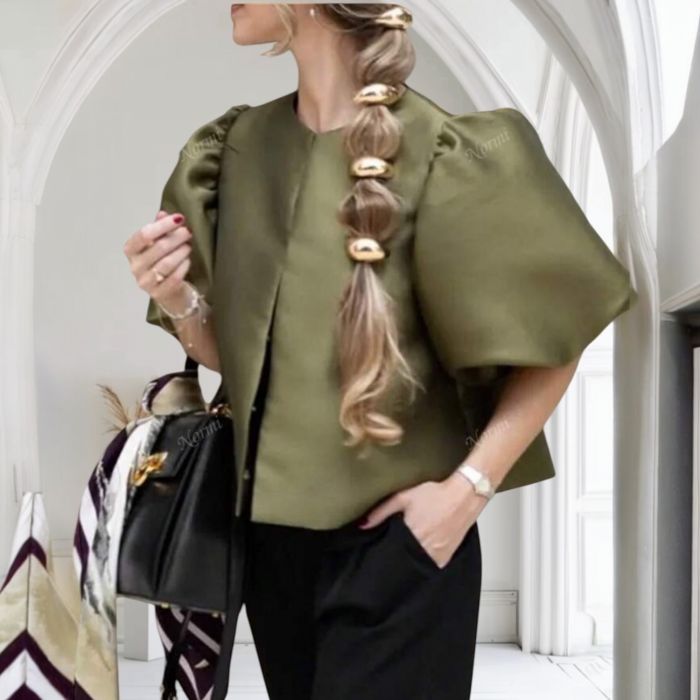 Geantă Tote de Toamnă-Iarnă cu Imprimeu Modern – Mare Capacitate, Fermoar și Pandantiv Decorativ Bluza olive