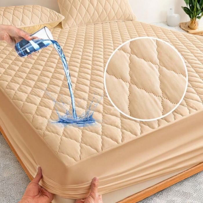 Dispenser Băuturi Răcoritoare cu Robinet – Suport Vertical pentru Sticle Protecție Impermeabilă pentru Saltea, Matlasată, Rezistentă la Apă – Husă Elastică 160x200 cm