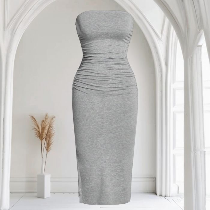 Papuci de casa antialunecare Rochie gri mulata