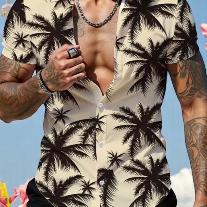 Set de 2 boxeri amestec bumbac/licra, cu banda logo in talie, negru, xs Camasa barbati cu imprimeu palmieri