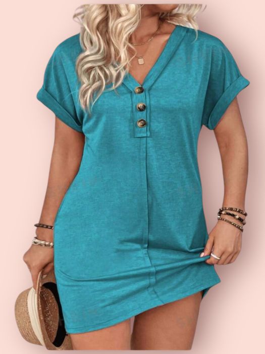 Rochie midi verde Rochie turcuaz casual