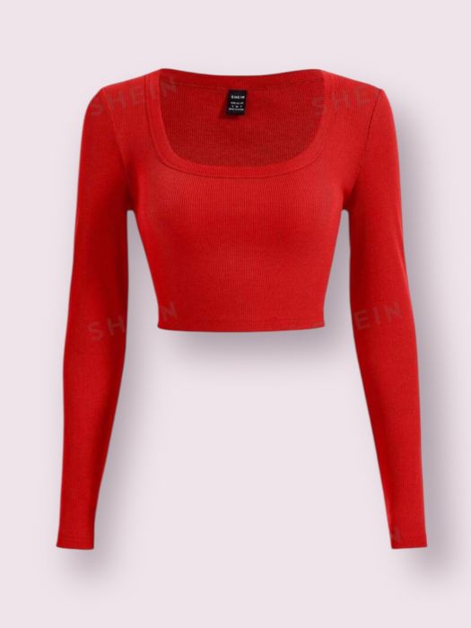 Rochie roz din tull Top rosu cu maneca lunga