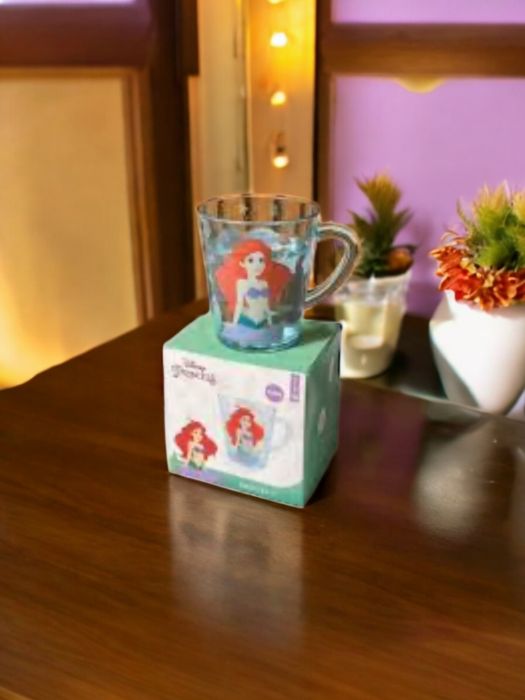 Carnetel pentru stickere Cană Disney Ariel – Mica Sirenă, din sticlă, imprimare color, 260ml