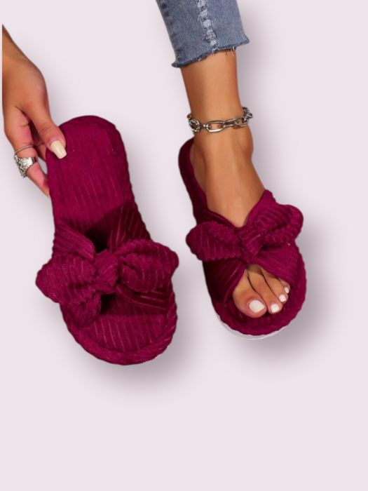 Fusta-pantalon bej Papuci marsala cu funda