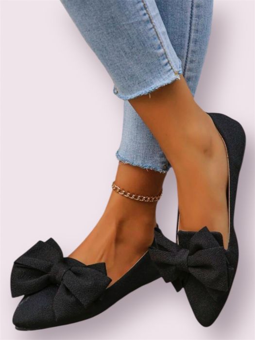 Rochie bleu eleganta Pantofi dama cu varf ascutit si funda mare