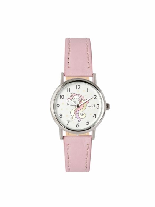  Set Ceas și Colier pentru Copii – Regal Kids, Roz cu Unicorni