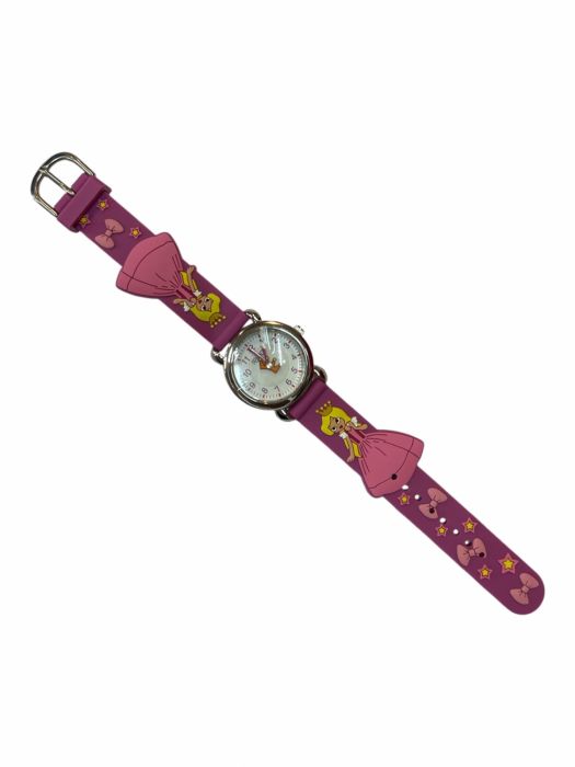 Carnetel pentru stickere Ceas Copii Regal – Curea fucsia cu printese