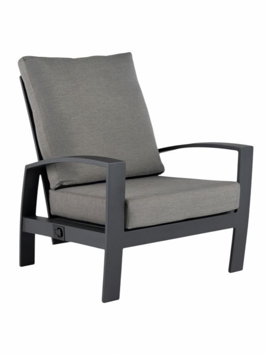 CASA,GRADINA & BRICOLAJ Scaun gradina/terasa, cu perne, Luxury gri antracit, 1loc, reglabil, 77x88x88cm