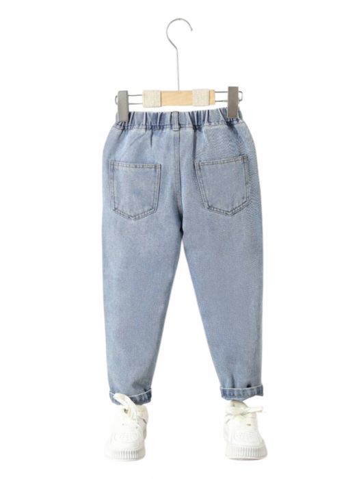 Rochie fetite lila cu volane Blugi Fetiță cu Imprimeuri Unicorn, Curcubeu și Diamant – Model Casual cu Talie Elastică, Denim Albastru Deschis