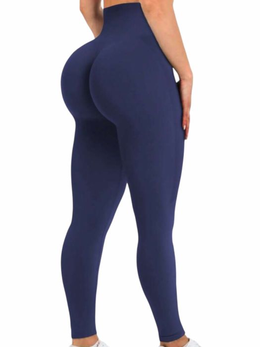 Fusta-pantalon bej Colanți Damă Push-Up Fitness – Talie Înaltă, Modelatori, Bleumarin