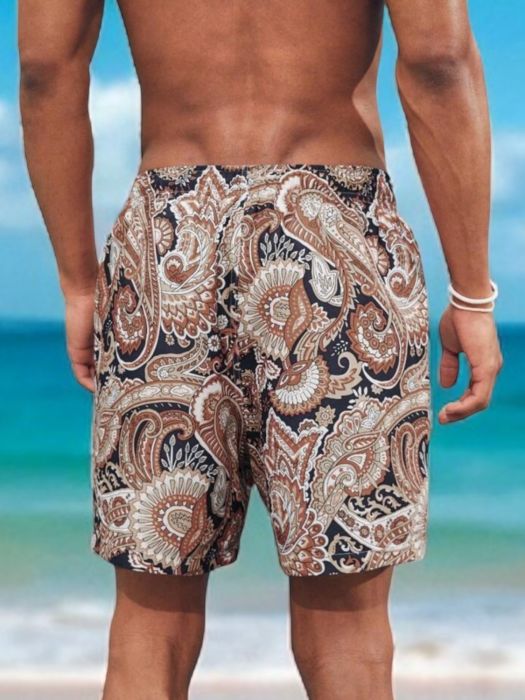 Pantaloni de trening Pantaloni scurți de baie bărbați – imprimeu paisley exotic