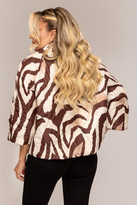  Jacheta scurta cu capse din fas matlasat,primavara/toamna