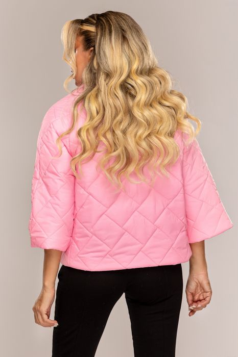  Jacheta de fas cu capse matlasata roz potrivita pentru toamna/primavara