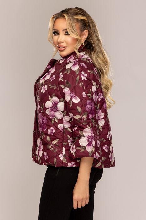  Jacheta scurta matlasata din fas cu capse potrivita pentru toamna/primavara