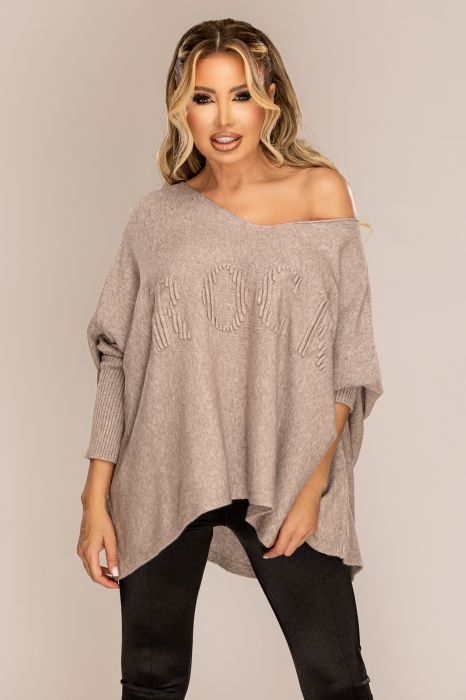  Pulover supradimensionat grej