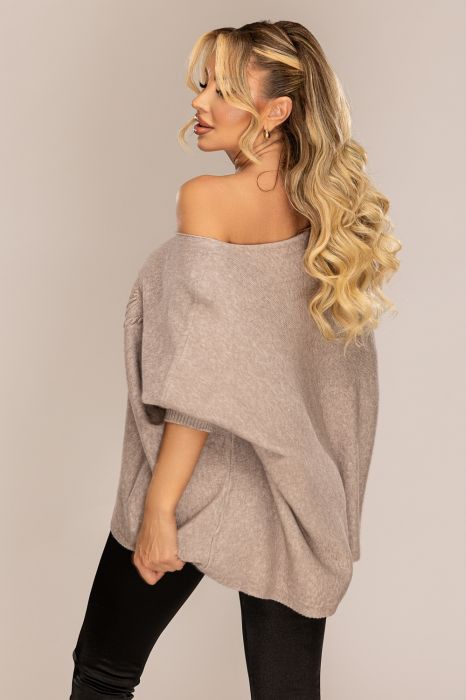  Pulover supradimensionat grej