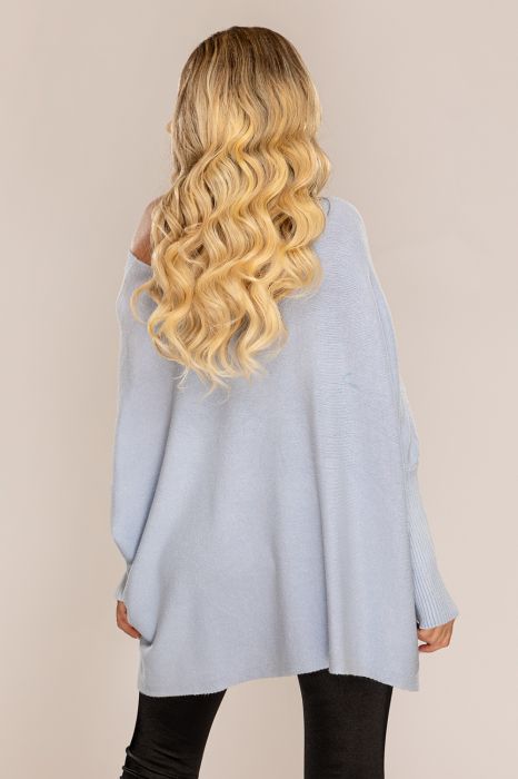  Pulover supradimensionat blue