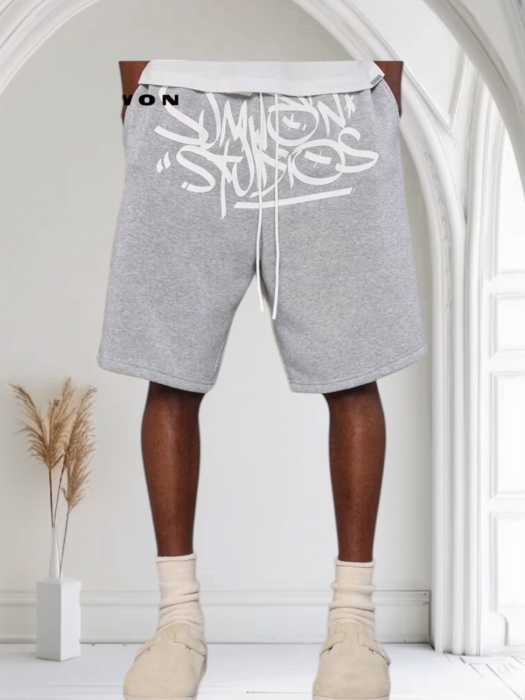 Jacheta neagra barbati Pantaloni scurti gri