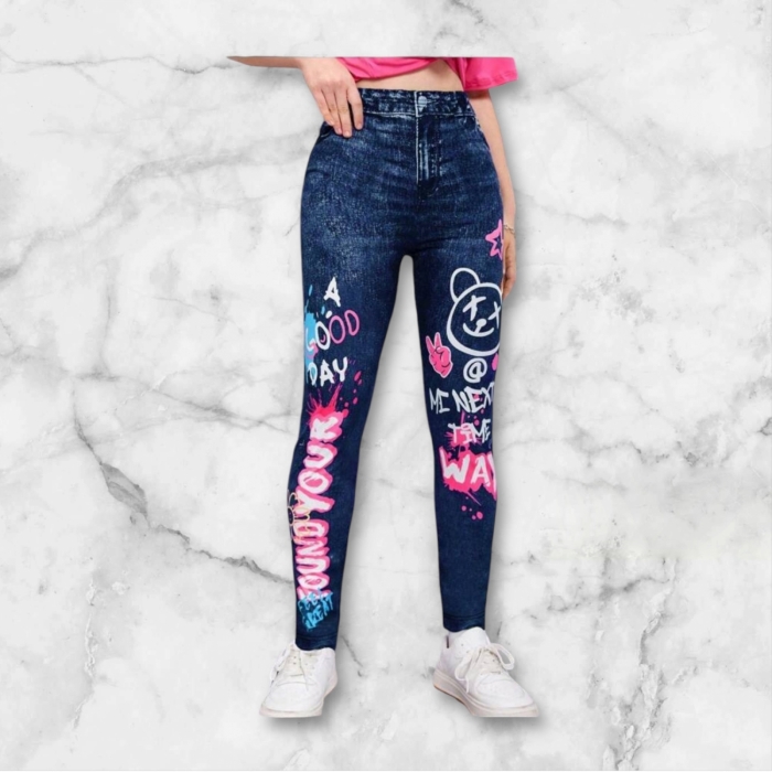 Rochie fetite lila cu volane Colanti fete cu imprimeu