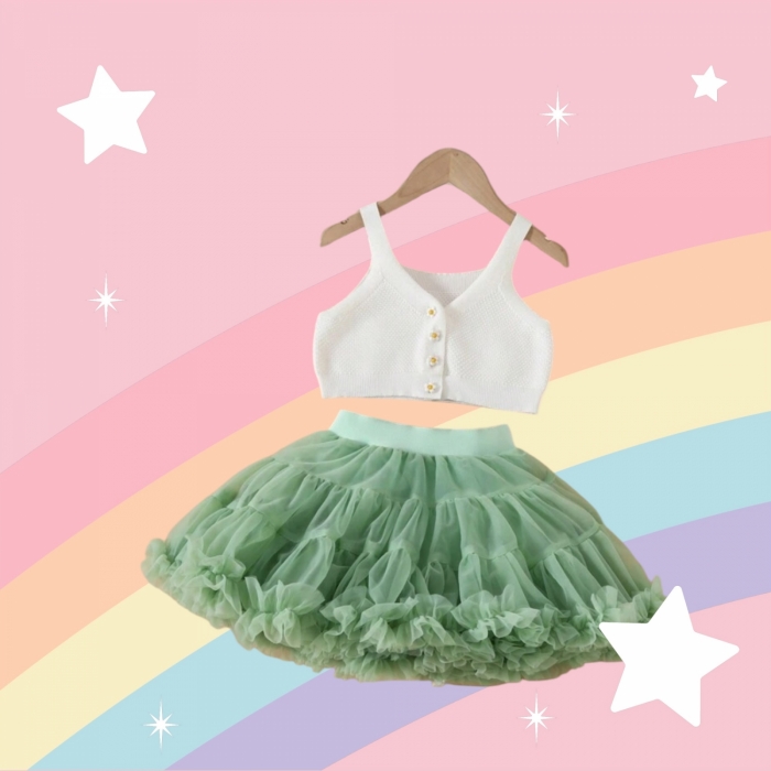 Rochie fetite lila cu volane Compleu fetite