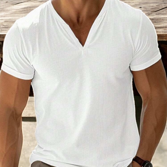 Jacheta neagra barbati Tricou alb bărbat cu V în fata