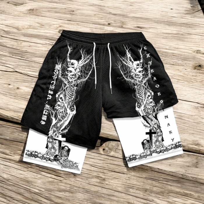 Compleu trening barbati Pantaloni scurți design 2 în 1