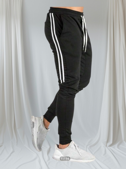 Papuci pentru bărbați Pantaloni de trening cu șnur largi în talie cu bandă laterală pentru bărbați