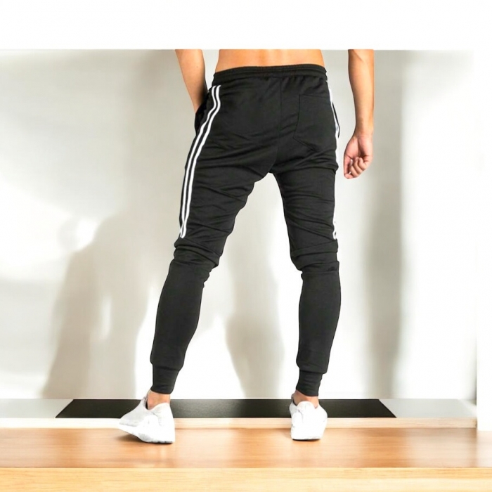 Papuci pentru bărbați Pantaloni de trening cu șnur largi în talie cu bandă laterală pentru bărbați