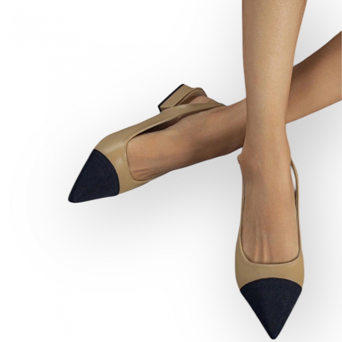 Gheata neagra cu cristale  Sanda cu vârf ascuțit bej cu negru