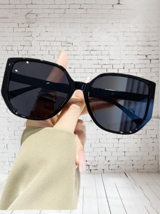 Tricou lung negru cu imprimeu Ochelari soare femei