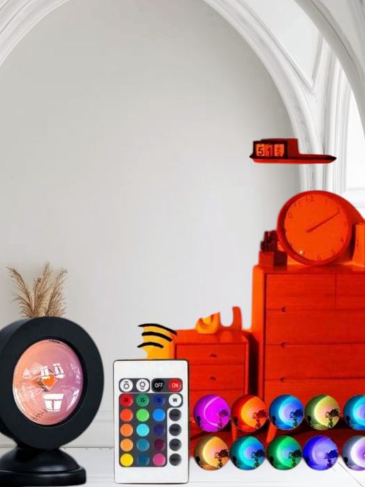 Pâlnie universală din silicon, ideală pentru schimbarea uleiului Lampa RGB 16 culori cu telecomanda