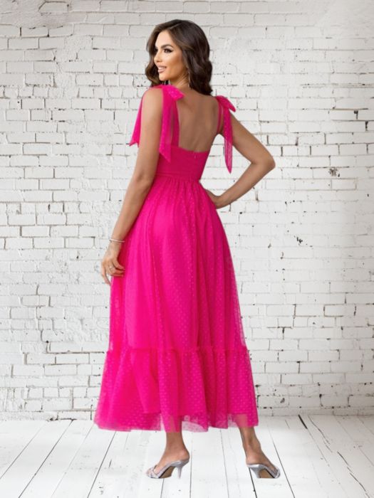 Geanta multifunctionala Rochie midi cu bretele din tul roz