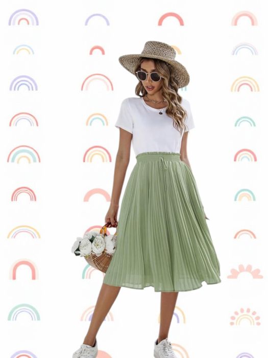 Sandale dama bej,curea elastica Fusta vernil plisata